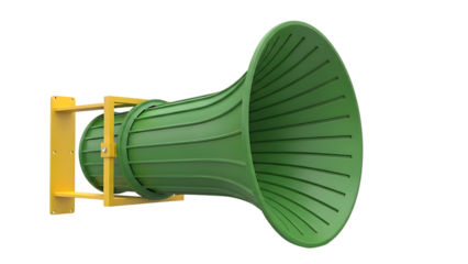 Green Horn Speaker on Yellow Stand