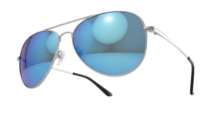 Blue Aviator Sunglasses on Checkered Background