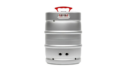 Silver keg with red handle