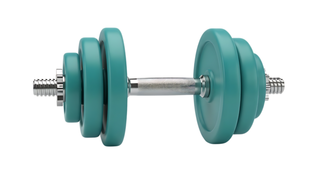 Green Dumbbell on Checkered Background - Powered by Adobe