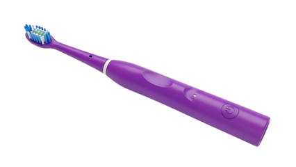 Purple Electric Toothbrush on Checkered Background