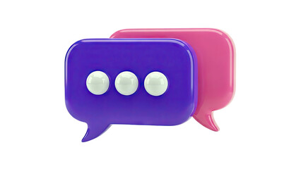 3D Speech Bubbles with Ellipses Icon