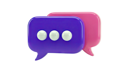 3D Speech Bubbles with Ellipses Icon