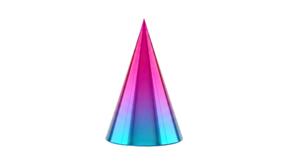 Metallic Party Hat with Pink and Blue Gradient