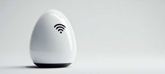 The Smart Speaker Egg Shaped Wireless WiFi Assistant Device on Minimal Background