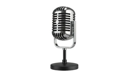 Vintage Silver Microphone on Stand