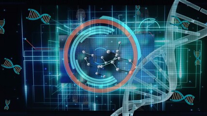 Animation of scope scanning human brain and data processing - Powered by Adobe