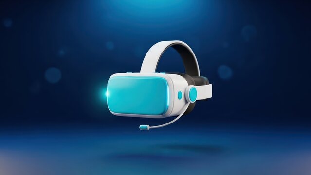 Immersive virtual reality headset in 3d rendering for future tech experiences and metaverse - Powered by Adobe