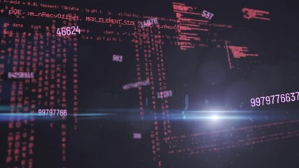 Animation of numbers changing and data processing - Powered by Adobe