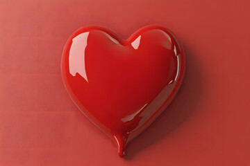 Valentine chocolate heart frame in red brown and white tones with simple romantic 3d background
