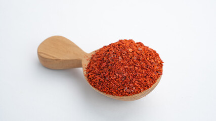 Gochugaru Spice in Wooden Spoon