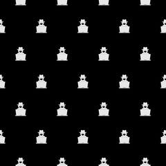 Fototapeta premium Computer hacker with laptop pattern seamless isolated on black background