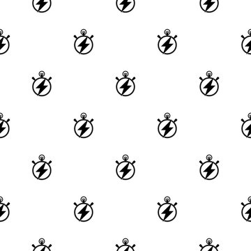Stopwatch timer seamless pattern isolated on white background