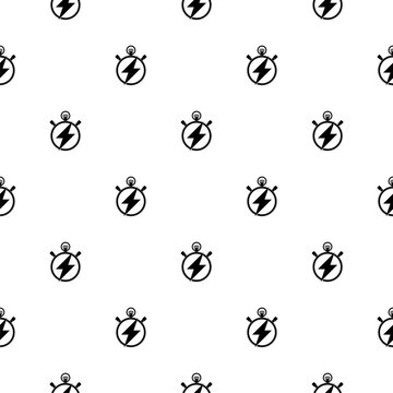 Stopwatch timer seamless pattern isolated on white background