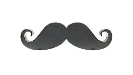 Stylized Black Mustache with Swirls