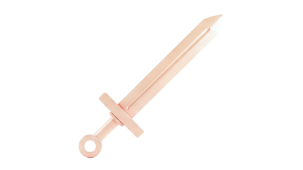 Stylized Rose Gold Sword with Rounded Edges