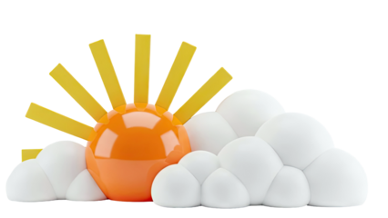 Stylized Sun and Clouds Icon