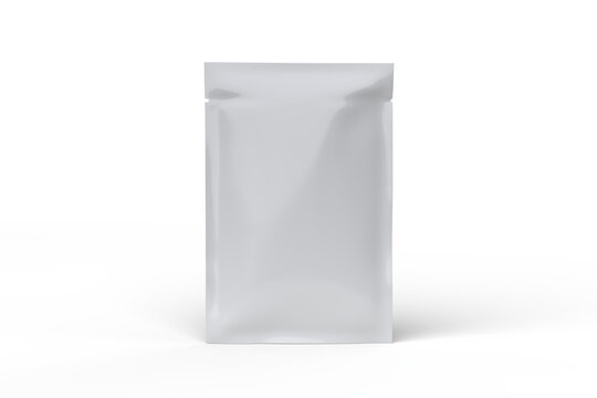 Facial mask packaging mockup isolated on background, Container sachet, plastic or foil bag pouch template cosmetic for face mask skincare branding, beauty product, food, cosmetic or medicine products