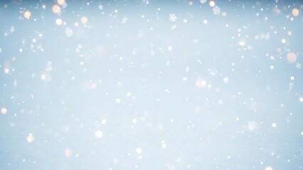 Fototapeta premium Snow falling on blue background with white snowflakes and bokeh falling snow 1