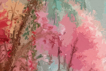 Various oil paintings, flowers, lotus leaves, forests, chrysanthemums, lakes, landscapes, cranes, streams, fishing