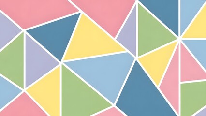Pastel geometric mosaic pattern background with white lines, abstract polygon shapes for modern design