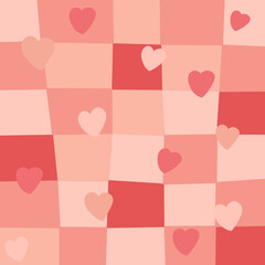 seamless pattern with hearts on a pink background.