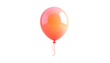 A vibrant, glossy, orange balloon floating on a pure black background