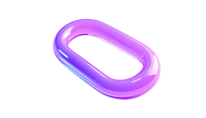 Glossy, ethereal, oval chain link floats against a black void