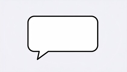 Fototapeta premium Simple speech bubble, black outline on white backdrop