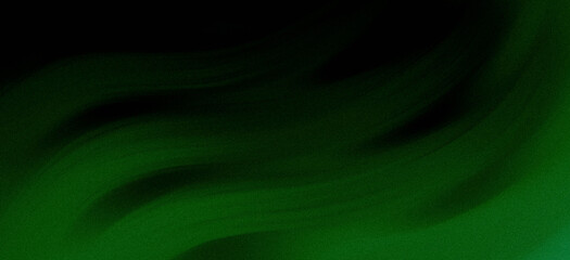 Abstract dark green gradient background with flowing waves, grainy noise texture, moody modern...