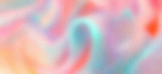 Abstract grainy pastel gradient background with soft colorful shapes, pink blue orange tones, noise...