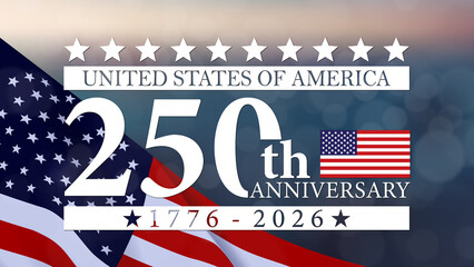 Naklejka premium 250th anniversary USA Background Logo