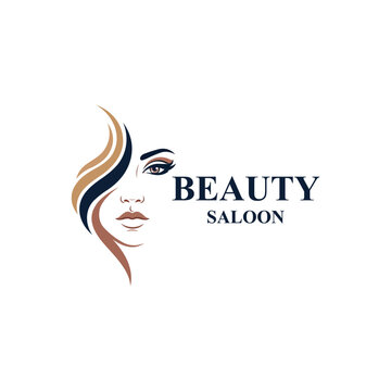 Clean Flat Minimal Abstract Girl Face Logo for Beauty Parlor, Spa Services, Cosmetic Products, Skincare Studio, and Professional Design Use