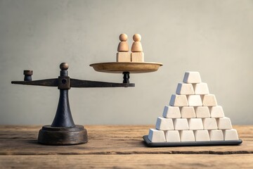 Conceptual minimal background expressing trust through a stable base and evenly distributed visual weight on a neutral surface with soft shadows - AI Generated