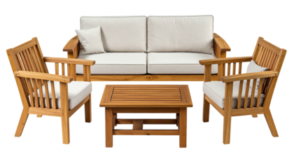Outdoor furniture set loveseat, armchairs, and coffee table