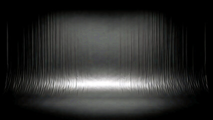 Shiny metal surface with vertical lines and central spotlight reflection creating gradient effect on smooth steel finish