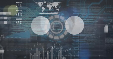 Animation of data processing over christmas lights - Powered by Adobe