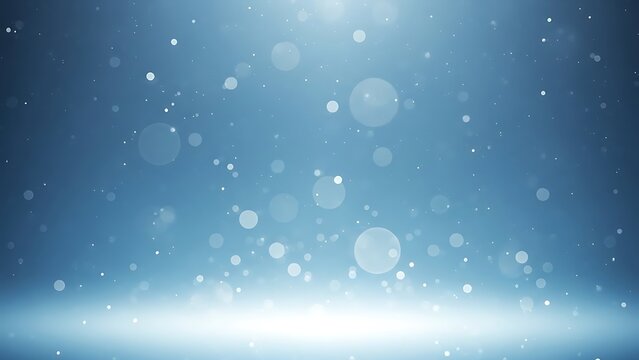 Blue background with falling snowflakes and bokeh effect winter - Powered by Adobe