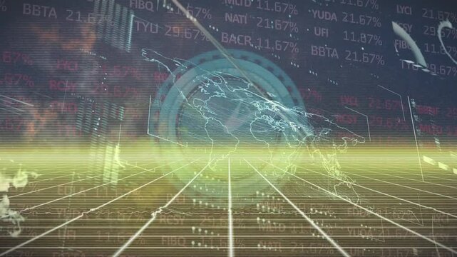 Animation of data processing over clock