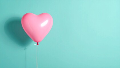 A minimalist Valentine's Day background material with pink heart balloons floating on a clean background