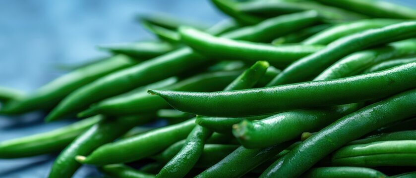The Green Beans Closeup Fresh Vibrant Organic Healthy Farm To Table Harvest