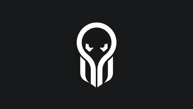 Intriguing minimalist logo design featuring a stylized octopus creature on a dark background.