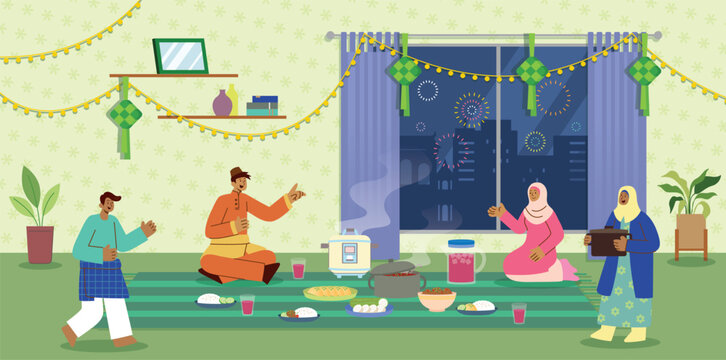 Hari Raya Aidilfitri Ramadan Puasa Open house dinner celebration family gathering festive Eid Mubarak