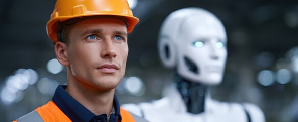 a worker and ai partner unite in joyful innovation and shared inspiration