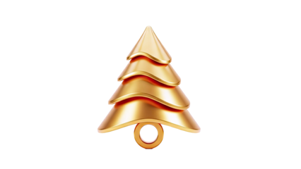 Golden Christmas Tree Ornament with Ring
