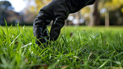 Expert pest control application on lush green lawn for effective pest management solutions