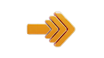 Glossy Orange Triple Arrow Symbol