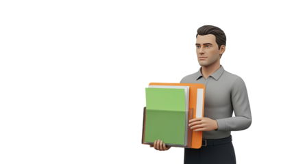 Man Holding Document Folders