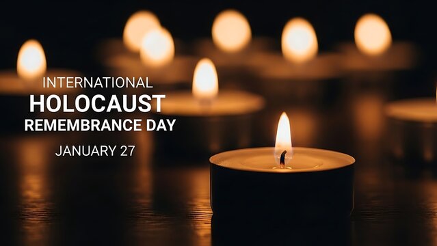 International holocaust remembrance day with lit candles as a symbol of memory