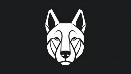 Fototapeta premium Geometric wolf head illustration, perfect for logos, designs, and creative projects, minimalist style.